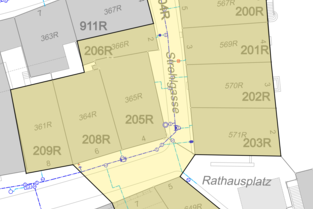 Unterbruch der Wasserlieferung an der Strehlgasse / Marktgasse